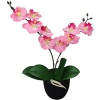 Berkfield Home Artificial Orchid Plant with Pot 30 cm Pink
