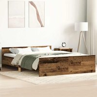 Berkfield Home Bed Frame without Mattress Old Wood 140x200cm Engineered Wood in Brown | Size: 140x200 cm