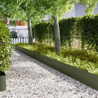Berkfield Home Lawn Edgings 50 pcs Olive Green 100x0, 5x30 cm Steel
