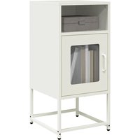 Berkfield Home Bedside Cabinet White 36x39x78 cm Cold-rolled Steel | Size: 36 x 39 x 78 cm