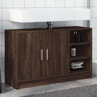 Berkfield Home Sink Cabinet Brown Oak 90x29x55 cm Engineered Wood | Size: 90 x 29 x 55 cm
