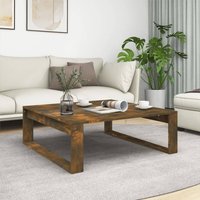 Berkfield Home Coffee Table Smoked Oak 100x100x35 cm Engineered Wood in Brown | Size: 100 x 100 x 35 cm