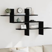 Berkfield Home Wall Shelf Black Oak 124.5x18x60.5 cm Engineered Wood