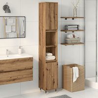 Berkfield Home Bathroom Cabinet Artisan Oak 30x30x190 cm Engineered Wood in Brown | Size: 30 x 30 x 190 cm