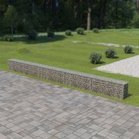 Berkfield Home Gabion Wall with Covers Galvanised Steel 600x30x50 cm in Silver | Size: 600 x 30 x 50 cm