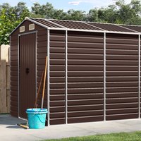Berkfield Home Garden Shed Brown 191x810x198 cm Galvanised Steel | Size: 191 x 810 x 198 cm