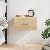 Berkfield Home Wall-mounted Bedside Cabinet Sonoma Oak 35x35x20 cm in Brown | Size: 35 x 35 x 20 cm