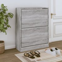 Berkfield Home Shoe Cabinet Grey Sonoma 63x24x81 cm Engineered Wood | Size: 63 x 24 x 81 cm
