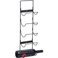 Berkfield Home Wall Mounted Wine Rack for 5 Bottles Black Iron