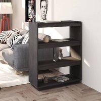 Berkfield Home Book Cabinet/Room Divider Grey 80x35x103 cm Solid Pinewood | Size: 80 x 35 x 103 cm
