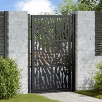 Berkfield Home Garden Gate Black 105x155 cm Steel Trace Design