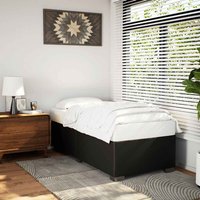 Berkfield Home Bed Frame without Mattress Black Single Faux Leather in Black | Size: Single