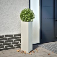 Berkfield Home Garden Planters 2 pcs White Triangular 30x26x75 cm Steel | Size: 30 x 26 x 75 cm