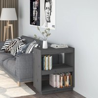 Berkfield Home Book Cabinet Grey 60x35x71 cm Solid Wood Pine | Size: 60 x 35 x 71 cm