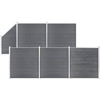 Berkfield Home WPC Fence Set 5 Square + 1 Slanted 965x186 cm Grey