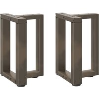 Berkfield Home Coffee Table Legs T-Shaped 2 pcs Natural Steel 38x25x(42-43) cm Steel in Black