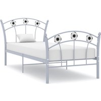 Berkfield Home Bed Frame with Football Design Grey Metal 90x200 cm
