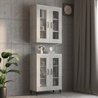 Berkfield Home Hanging Wall Cabinet Concrete Grey 69.5x34x90 cm