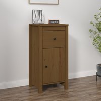 Berkfield Home Sideboard Honey Brown 40x35x80 cm Solid Wood Pine | Size: 40 x 35 x 80 cm