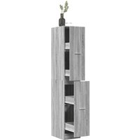 Berkfield Home Apothecary Cabinet Grey Sonoma 30x41x174.5 cm Engineered Wood in Grey