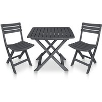 Berkfield Home 3 Piece Folding Bistro Set Plastic Anthracite in Black