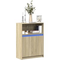 Berkfield Home Sideboard with LED Sonoma Oak 72x34x100 cm Engineered Wood in Brown | Size: 72 x 34 x 100 cm