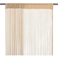Berkfield Home String Curtains 2 pcs 100x250 cm Beige