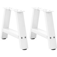 Berkfield Home Coffee Table Legs A-Shaped 2 pcs White 30x(30-31) cm Steel in White