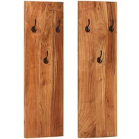 Berkfield Home Wall-mounted Coat Racks 2 pcs 36x3x110 cm Solid Acacia Wood in Brown | Size: 36 x 3 x 110 cm