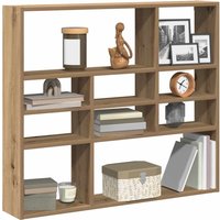 Berkfield Home Wall Shelf Artisan Oak 90x16x78 cm Engineered Wood in Brown | Size: 90 x 16 x 78 cm