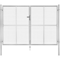 Berkfield Home Garden Gate Galvanised Steel 306x225 cm Silver