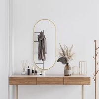 Berkfield Home Wall Mirror Gold 100x45 cm Oval