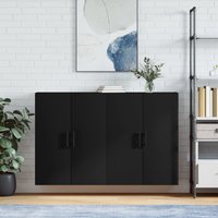 Berkfield Home Wall Mounted Cabinets 2 pcs Black 69.5x34x90 cm