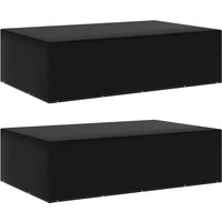 Berkfield Home Garden Furniture Covers 2 pcs 12 Eyelets 325x205x90 cm in Black | Size: 325 x 205 x 90 cm