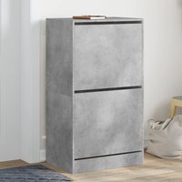 Berkfield Home Shoe Cabinet with 2 Flip-Drawers Concrete Grey 60x42x108 cm | Size: 60 x 42 x 108 cm