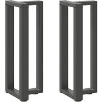 Berkfield Home Console Table Legs T-Shaped 2 pcs Anthracite 38x25x(72-73) cm Steel in Black