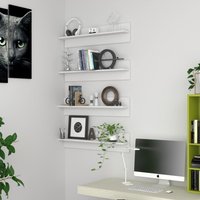 Berkfield Home Wall Shelf 4 pcs White 80x11.5x18 cm Engineered Wood