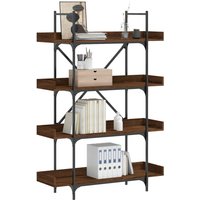 Berkfield Home Bookcase 4-Tier Brown Oak 100x33x145.5 cm Engineered Wood