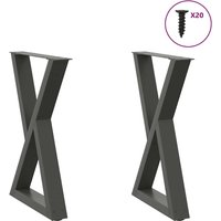 Berkfield Home Dining Table Legs 2 pcs Anthracite 60x(72-73.3) cm Steel