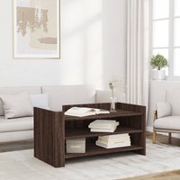Berkfield Home Coffee Table Brown Oak 100x50x50 cm Engineered Wood | Size: 100 x 50 x 50 cm