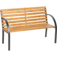 tectake Garden Bench Michaela - 2-seater, weatherproof, 119.5 x 62 x 83 cm in Brown | Size: 2 Seater