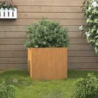 Berkfield Home Planter 49x47x46 cm Corten Steel in Brown | Size: 49 x 47 x 46 cm