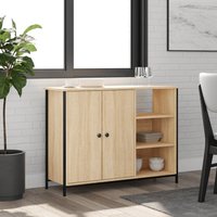 Berkfield Home Sideboard Sonoma Oak 100x33x75 cm Engineered Wood in Brown | Size: 100 x 33 x 75 cm