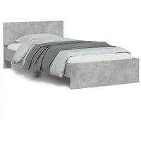 Berkfield Home Bed Frame without Mattress with Headboard Concrete Grey 100x200 cm