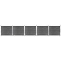 Berkfield Home Fence Panel Set WPC 872x146 cm Black