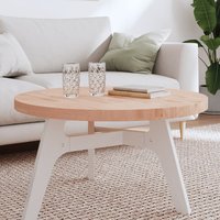 Berkfield Home Table Top Ø80x4 cm Round Solid Wood Beech in Brown | Size: 80x4 cm