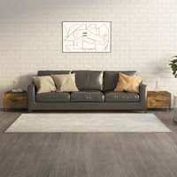 Berkfield Home Coffee Tables with Metal Legs 2 pcs Smoked Oak 50x50x40 cm in Brown | Size: 50 x 50 x 40 cm