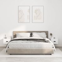 Berkfield Home Wall-mounted Bedside Cabinets 2 pcs High Gloss White 41.5x36x28cm | Size: 41.5x36x28 cm
