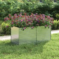 Berkfield Home Garden Raised Bed 160x80x77 cm Galvanized Steel Silver | Size: 160 x 80 x 77 cm