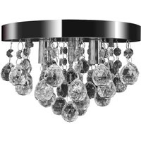 Berkfield Home Pendant Ceiling Lamp Crystal Design Chandelier Chrome in Black